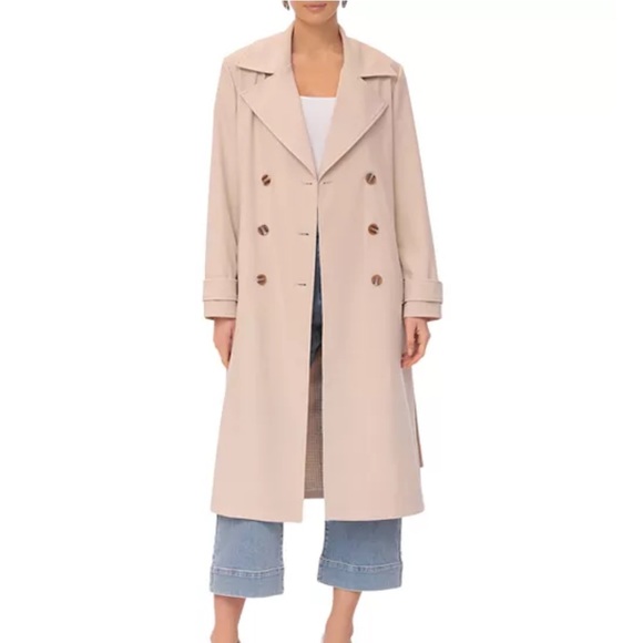 New Beware Bagatelle Collection Beige Tan Natural Trench Coat - Picture 15 of 17